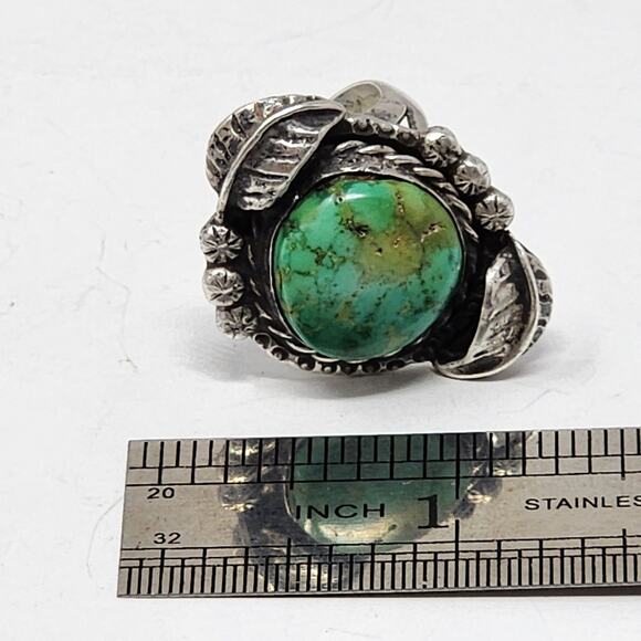 Vintage Sterling Silver Genuine Turquoise Native American Ring - Picture 3 of 5